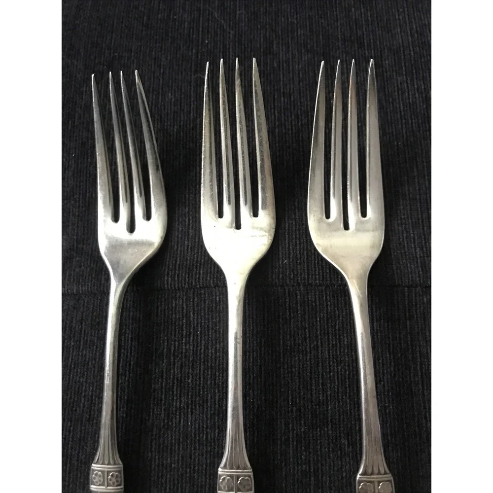 Reed & Barton Parisian‎ Flatware Silver Plate Pat 1887 Engraved Fork Set 3